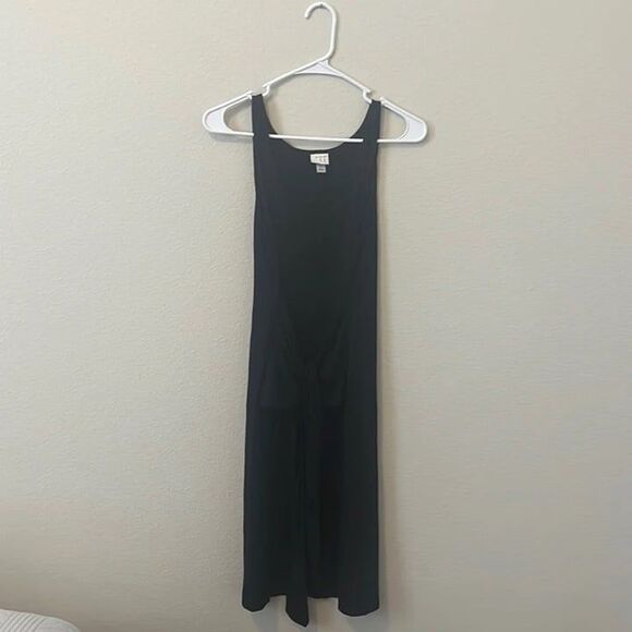 A New Day - Tie in the front Black T-shirt Dress - Picture 1 of 4